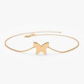 14k Gold Butterfly Charm Bracelet with Pendant