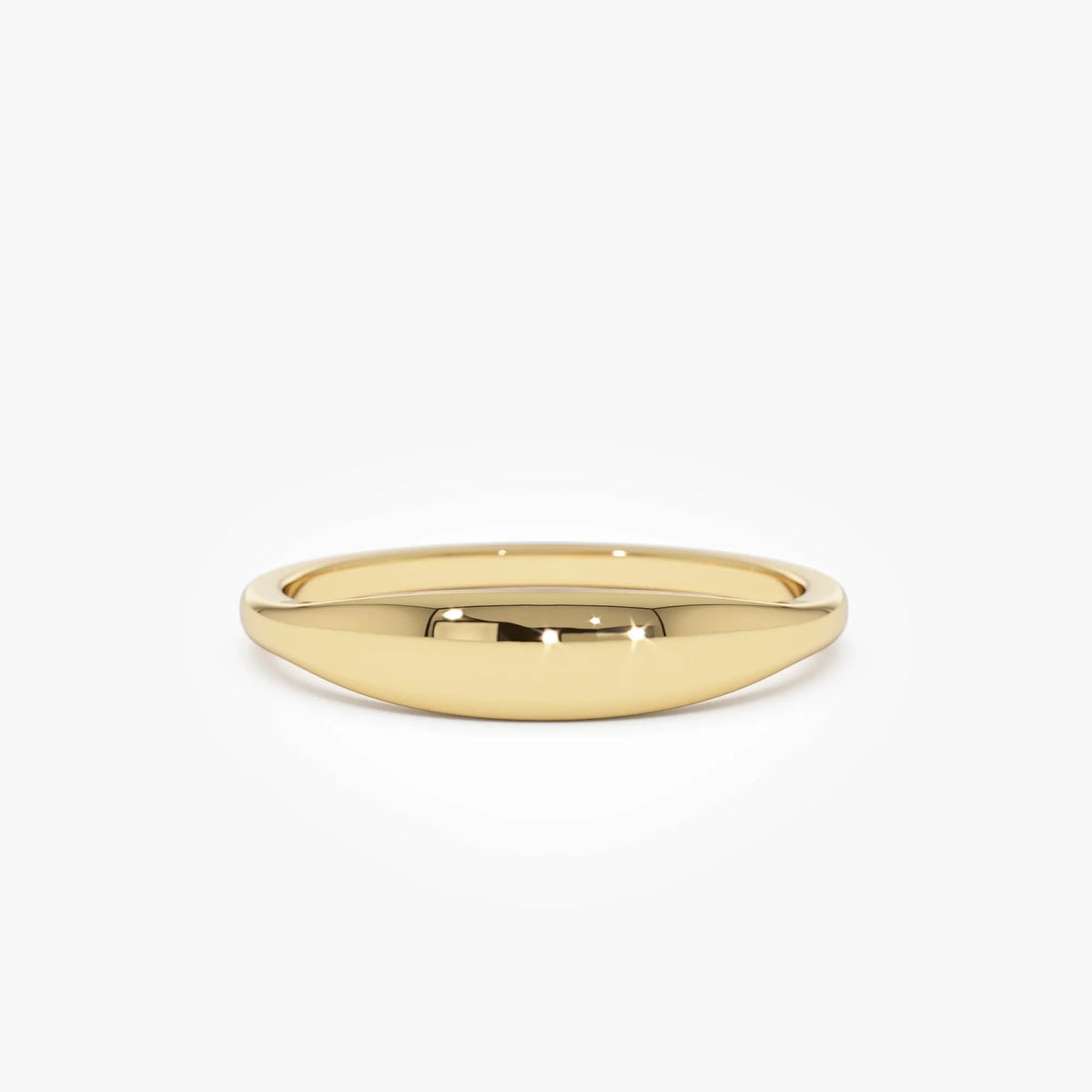 14k Gold Tapered Dome Ring 3.75mm Wide Band