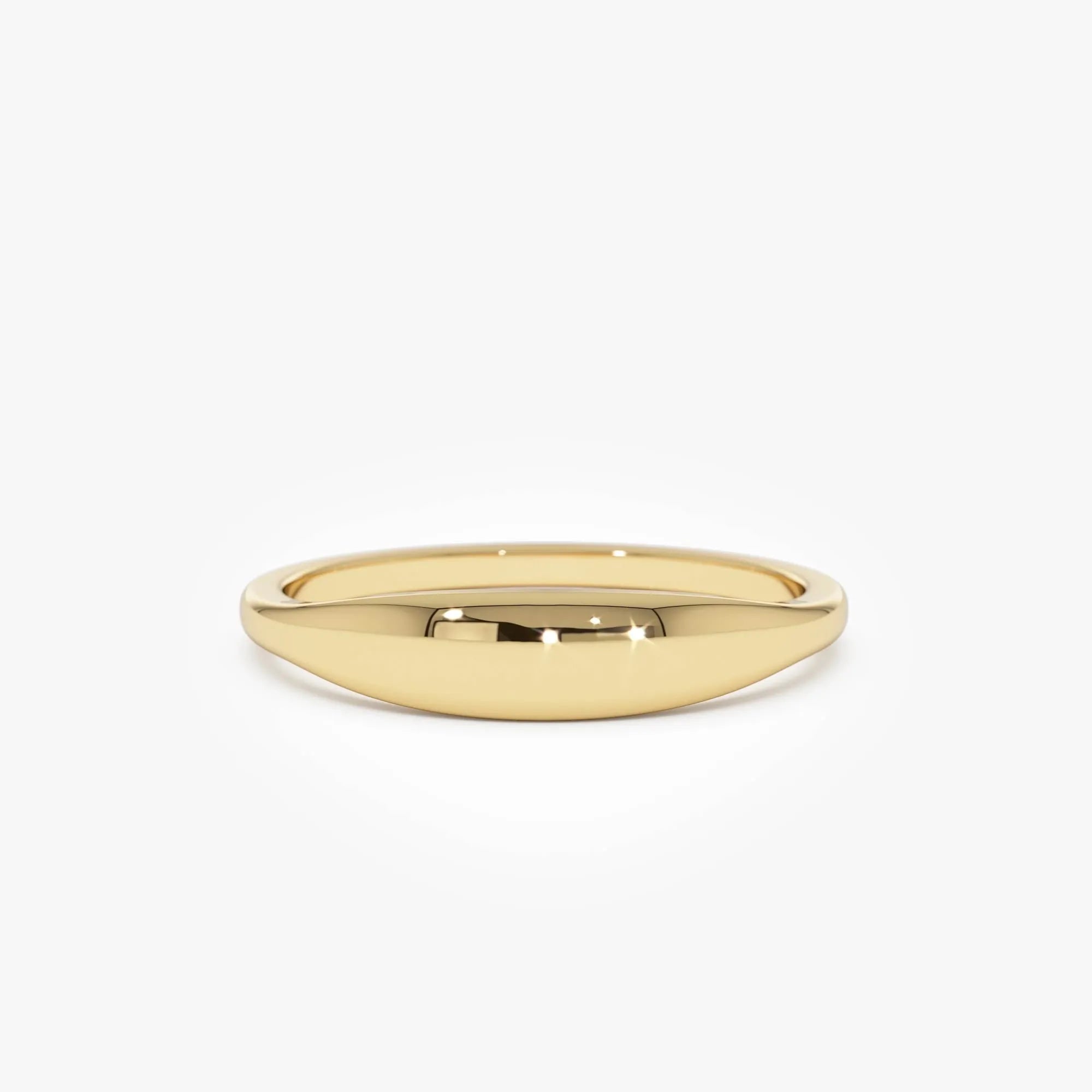 14k Gold Tapered Dome Ring 3.75mm Wide Band