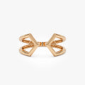 14k Gold Modern Geometric Open Ring 8.75mm Wide Graduated Band