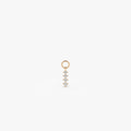 14k Gold Diamond Journey Hoop Charm for Earrings 0.065 ctw