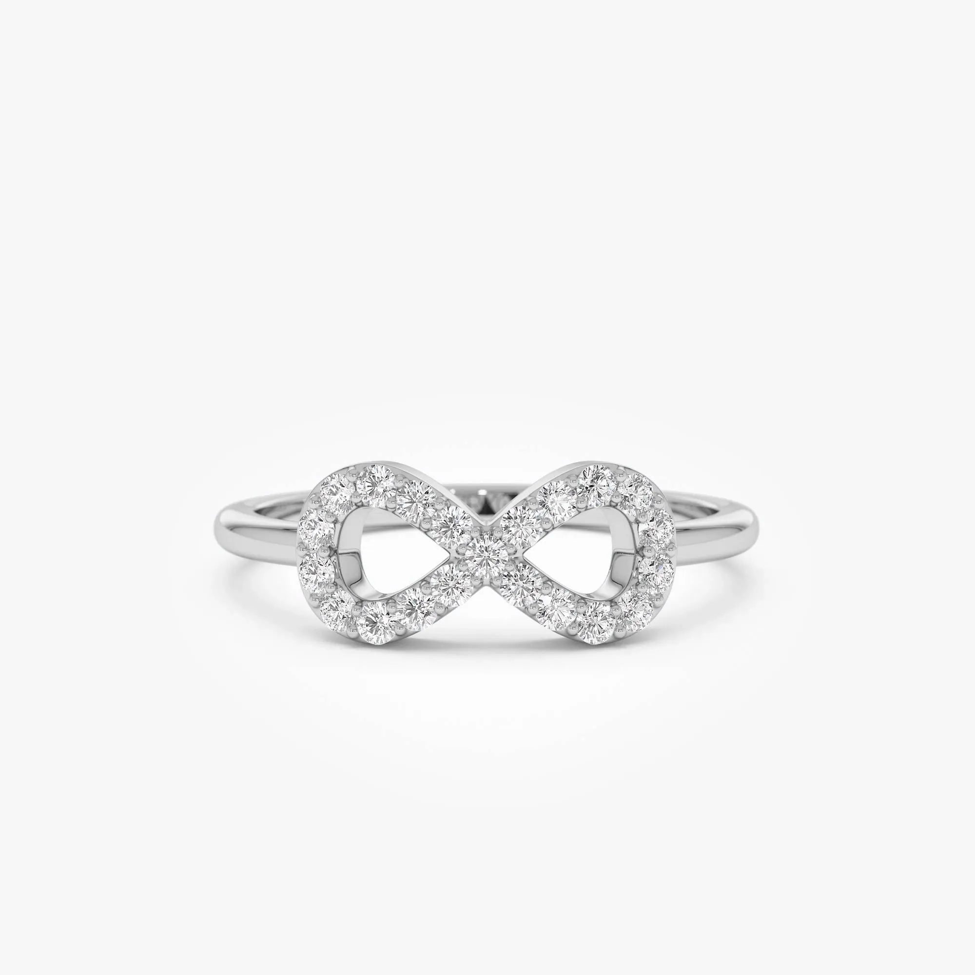 14k Gold 0.20 ctw Round Diamond Infinity Symbol Ring
