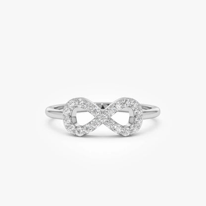 14k Gold 0.20 ctw Round Diamond Infinity Symbol Ring
