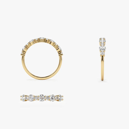 14k Gold 0.69 ctw Mixed Size Round Diamond Anniversary Ring