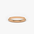14K Solid Gold 2mm Classic Dome Minimalist Wedding Band Ring