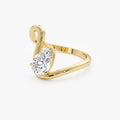 14k Gold 1.00 Carat Lab Grown Diamond Pear Cut Ring Modern Bypass Setting IGI Certified Sylene