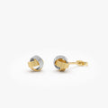 14k Gold Two-Tone Knot Stud Earrings 7mm Yellow and White Gold