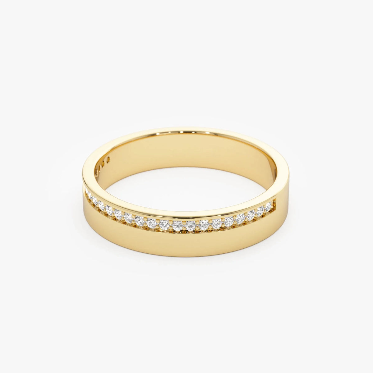 14K Gold Round Diamond Half Eternity Wedding Band 4mm 0.12 Carat