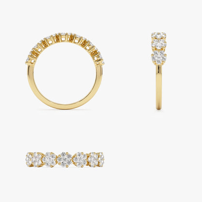 14K Solid Gold Round Diamond 0.50 Carat Illusion Setting Wedding Ring