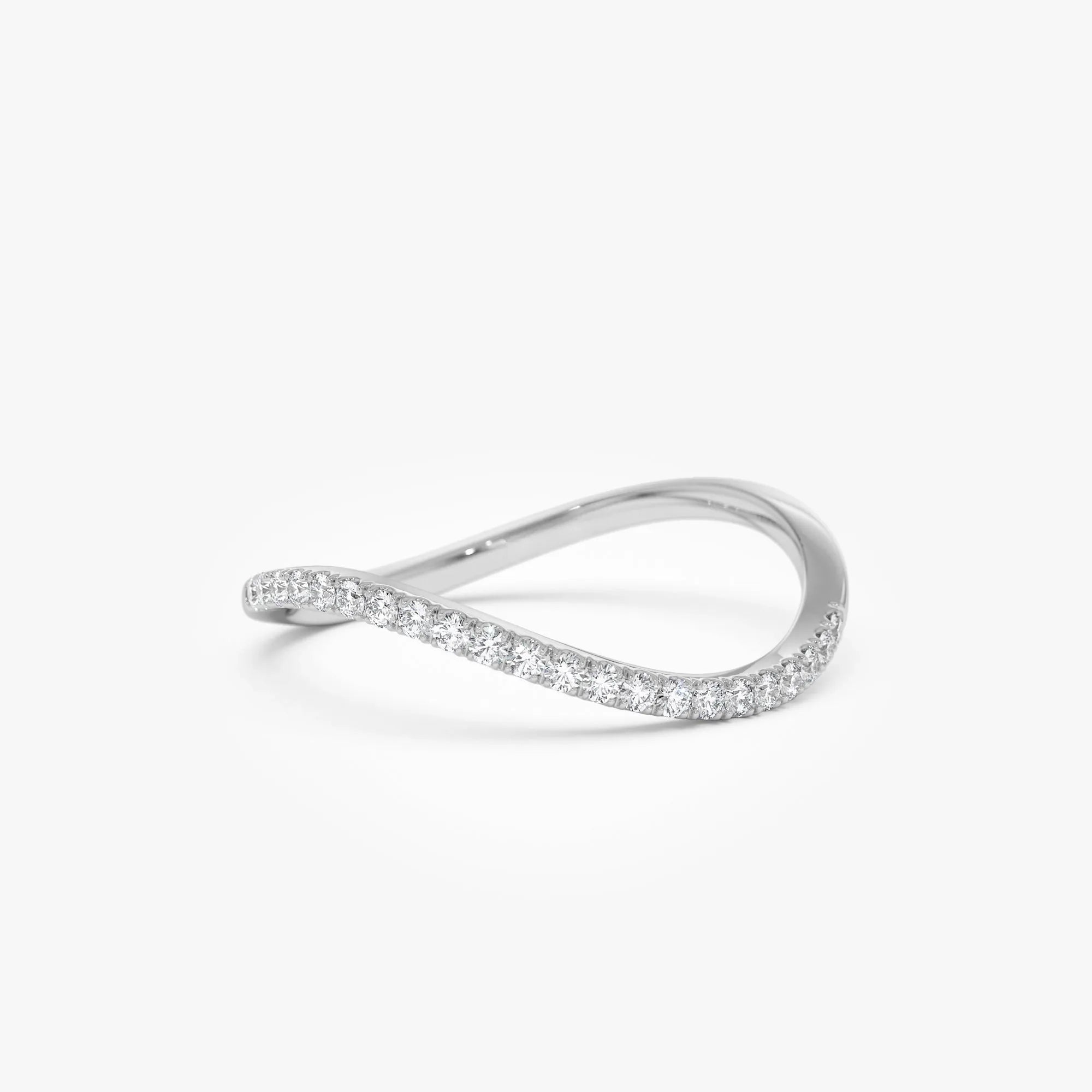 14k Gold 0.11 ctw Round Diamond Micro Pave Wave Ring