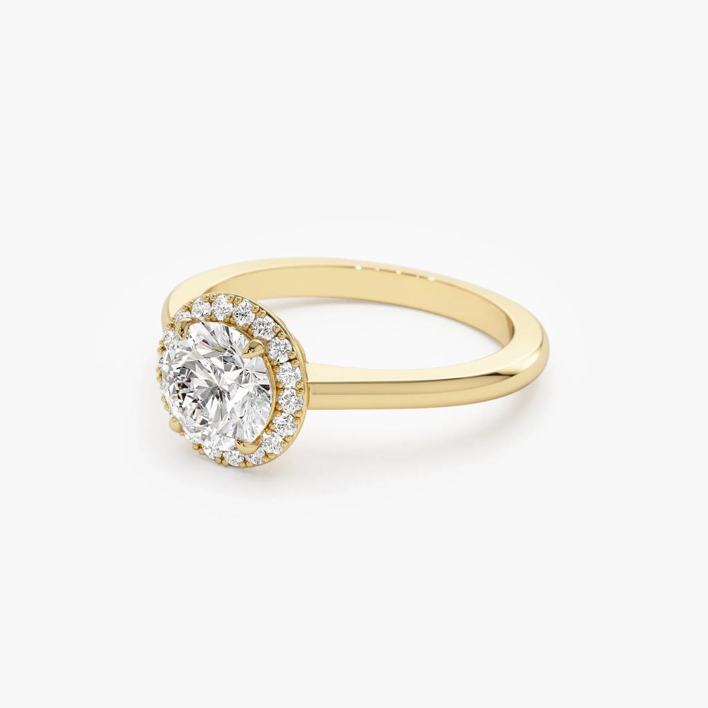 14k Gold 1.20 ctw Lab Grown Diamond Round Halo Engagement Ring Vivien