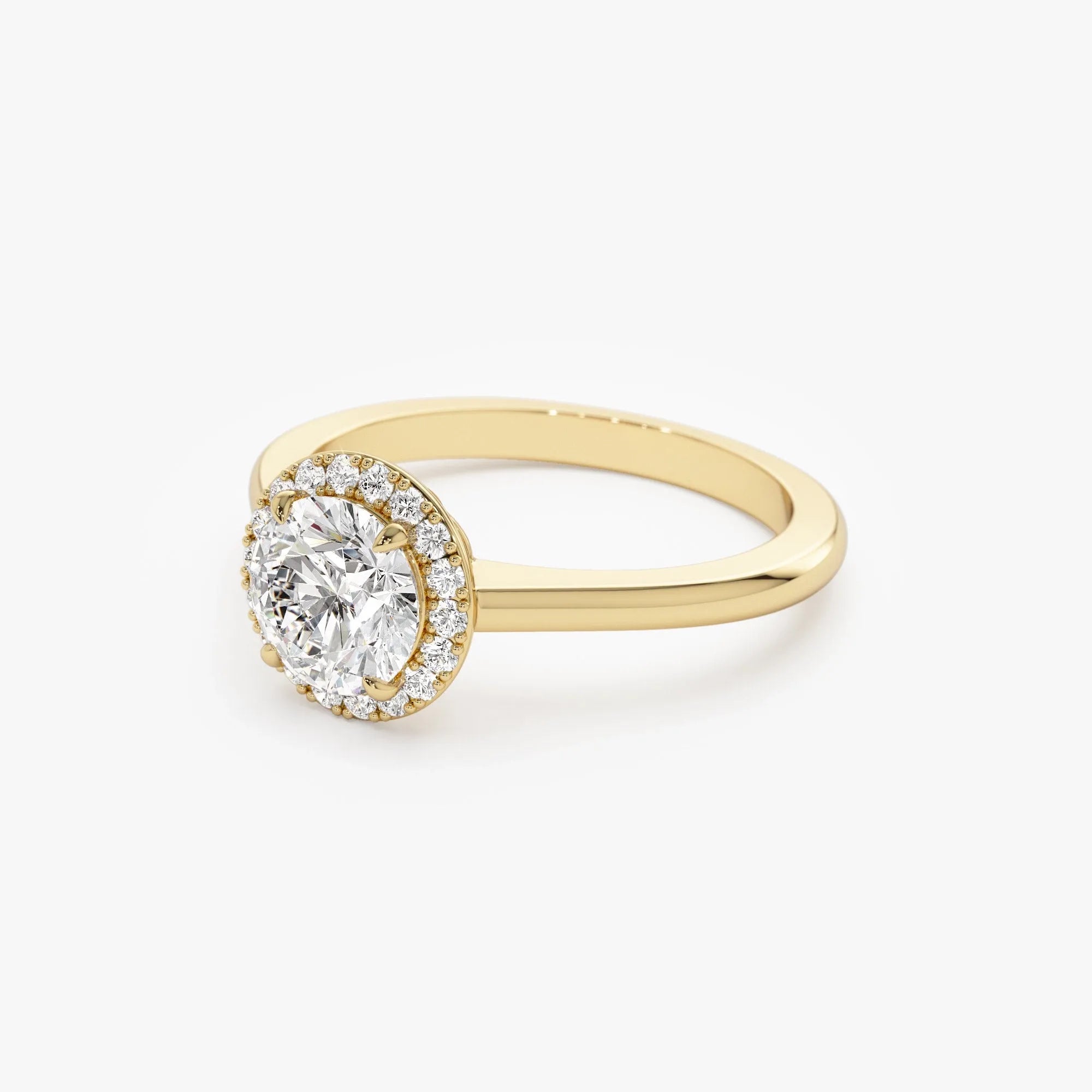 14k Gold 1.20 ctw Lab Grown Diamond Round Halo Engagement Ring Vivien