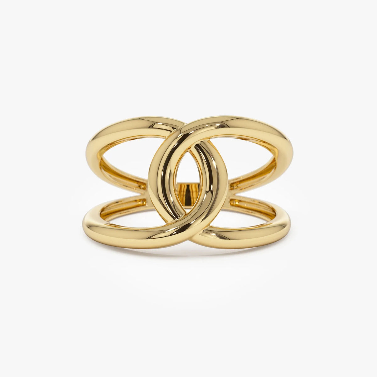 14k Solid Gold Infinity Knot Wide Statement Ring