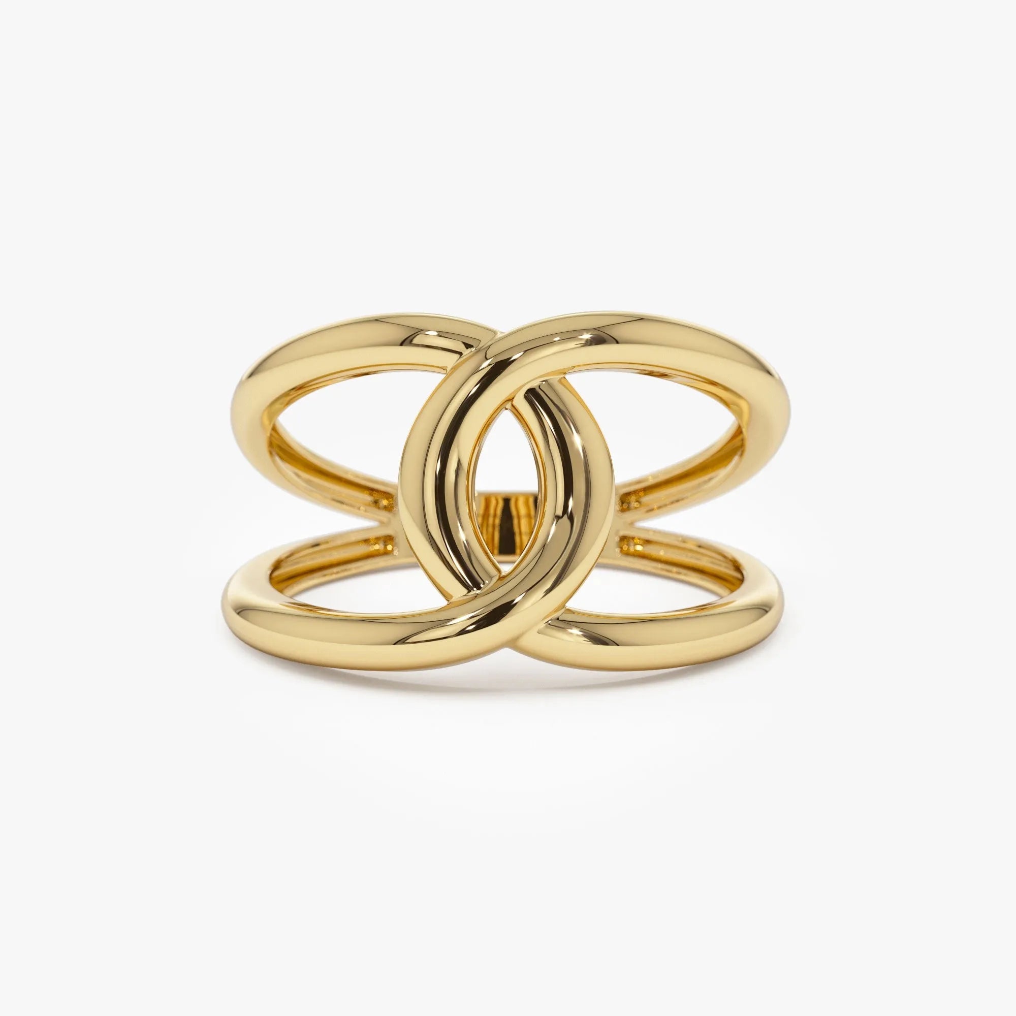 14k Solid Gold Infinity Knot Wide Statement Ring