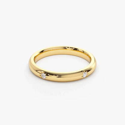 14k Gold Round Diamond Star Setting Full Eternity Ring 0.08 ctw