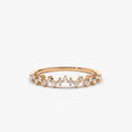 14k Gold Round Cut Diamond Zig Zag Half Eternity Micro Prong Wedding Band 0.15 ctw