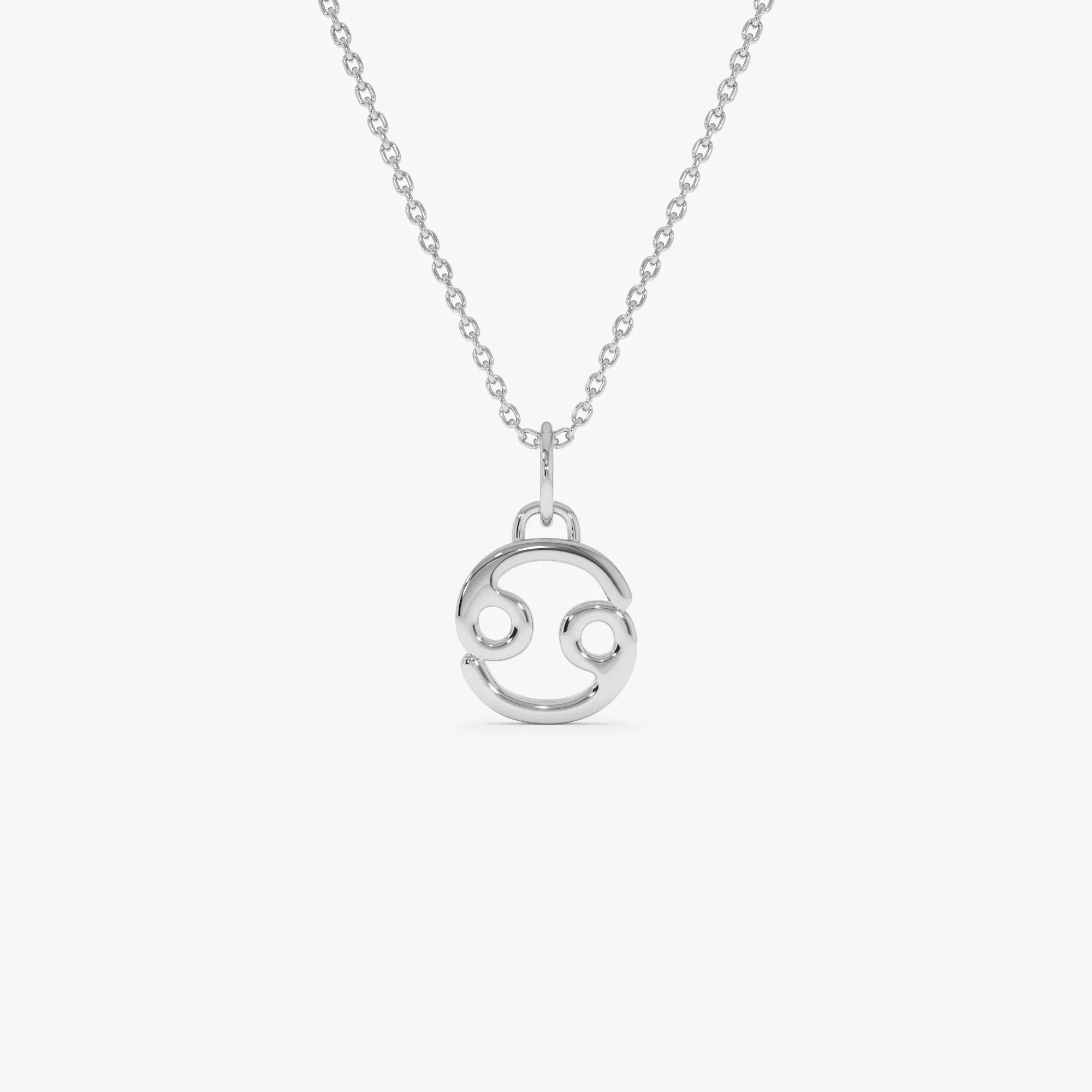 14k Solid Gold Cancer Zodiac Charm Pendant Necklace