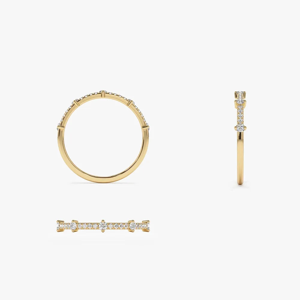 14k Gold Round Diamond 0.25 ctw Stacking Wedding Band