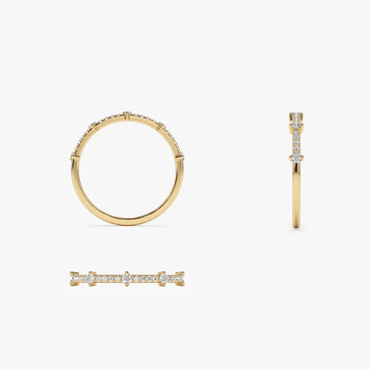 14k Gold Round Diamond 0.25 ctw Stacking Wedding Band