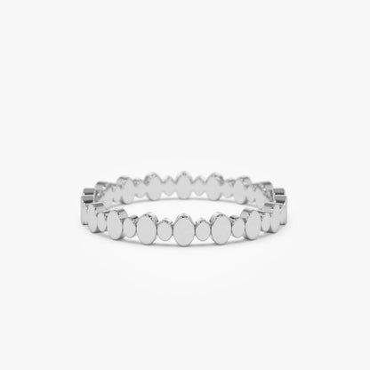 14k Solid Gold Alternating Size Oval Stackable Band Ring