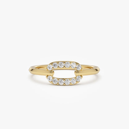 14k Solid Gold Round Diamond Single Link Prong Set Ring 0.19 Carat