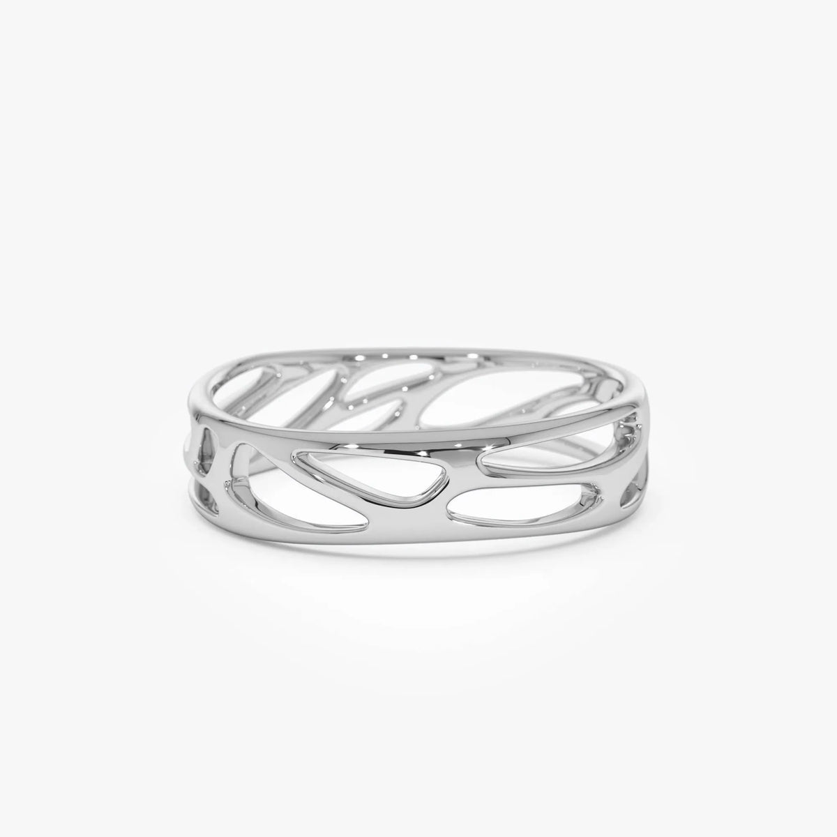 14k Gold Sculptural Statement Ring 5mm Wide Modern Band