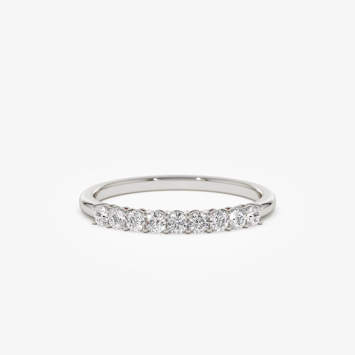 14k Gold 0.30ctw Round Diamond 9 Stone Basket Setting Wedding Ring