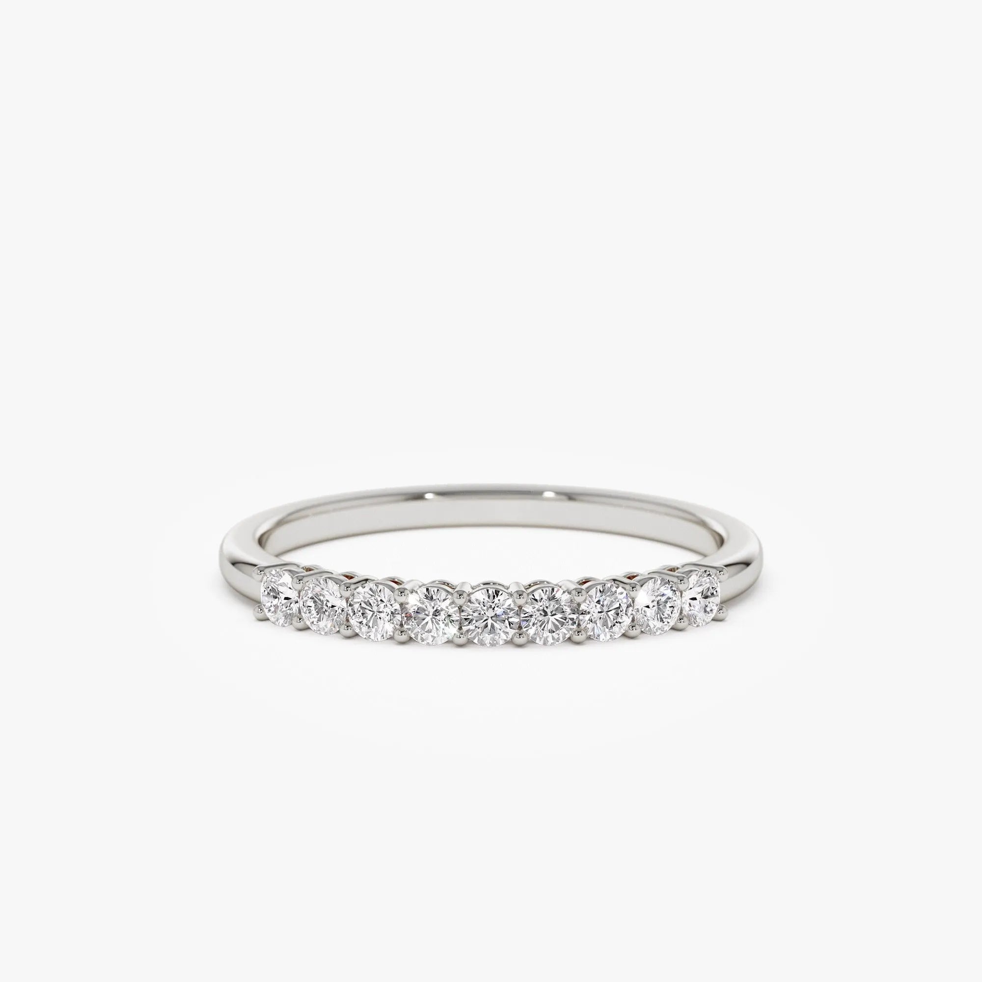 14k Gold 0.30ctw Round Diamond 9 Stone Basket Setting Wedding Ring