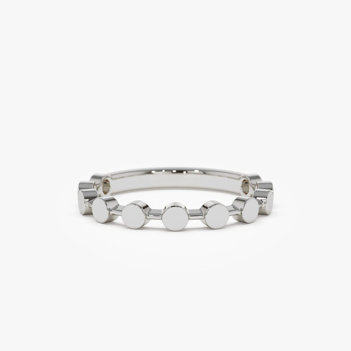 14k Solid Gold Round Circle Stackable Band Ring