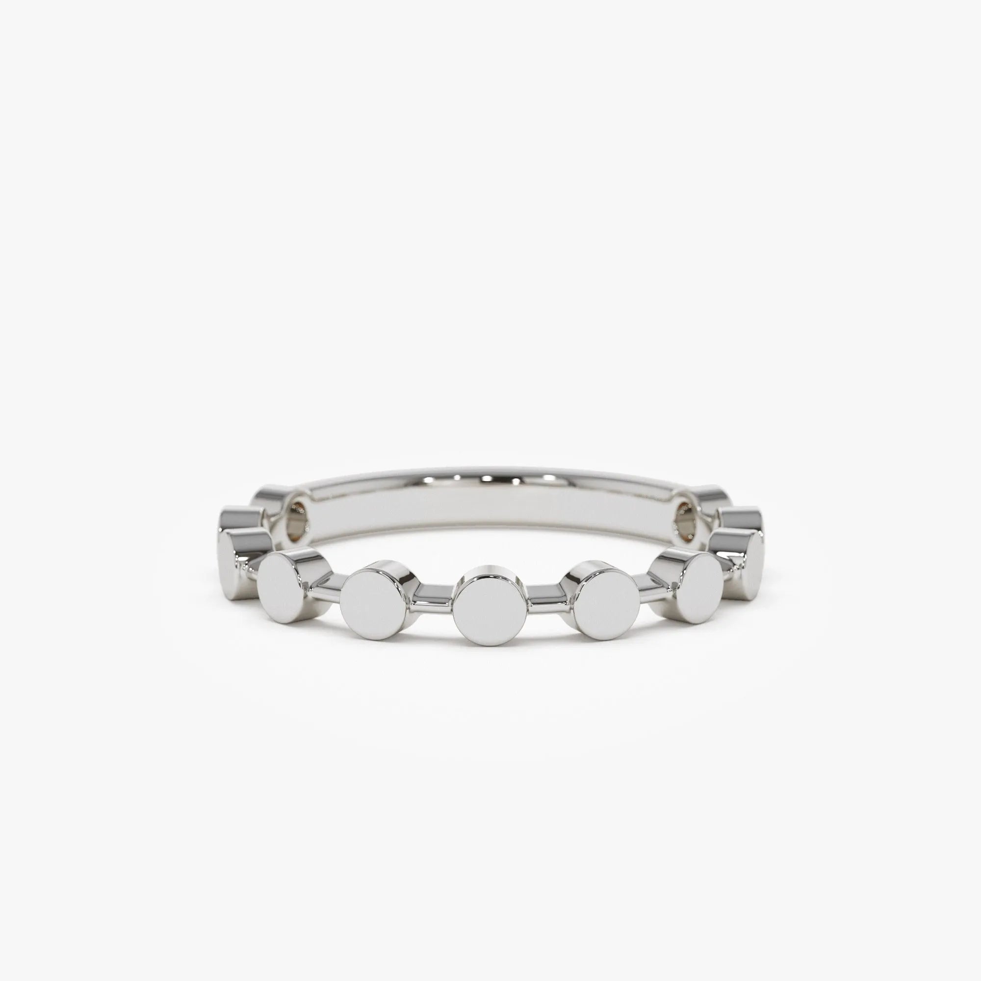 14k Solid Gold Round Circle Stackable Band Ring