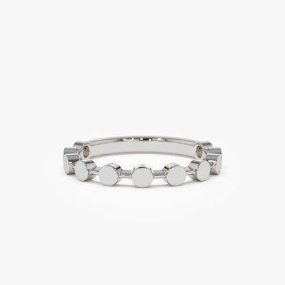14k Solid Gold Round Circle Stackable Band Ring
