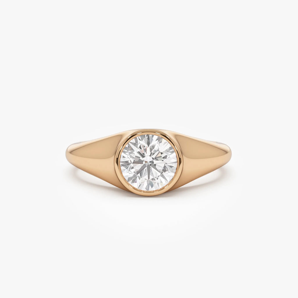 14k Gold Lab Grown Diamond Round Ring 1.00 ctw Alina
