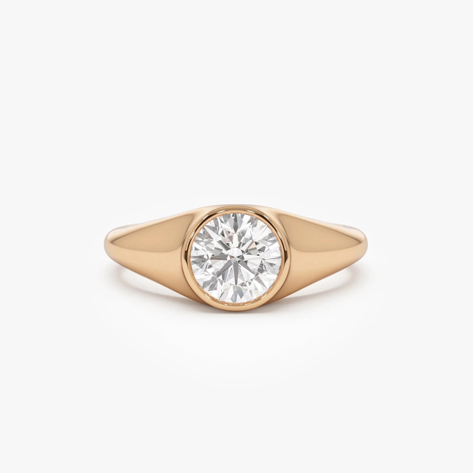 14k Gold Lab Grown Diamond Round Ring 1.00 ctw Alina