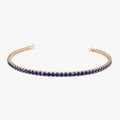 14k Gold Round Sapphire 4 Prong Tennis Bracelet
