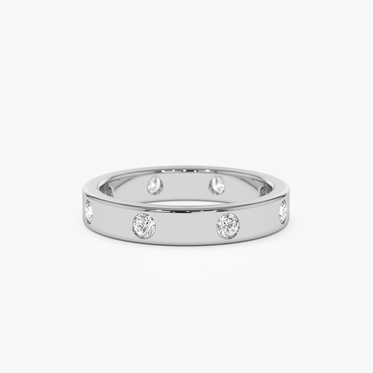 14k Solid Gold Round Diamond 0.42 ctw Full Eternity Flush Setting Band