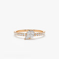 14K Solid Gold Pear Shape Diamond 0.30 Carat Illusion Setting Engagement Ring
