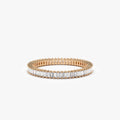 14k Solid Gold Baguette Diamond 0.75 Carat Full Eternity Stackable Band Ring