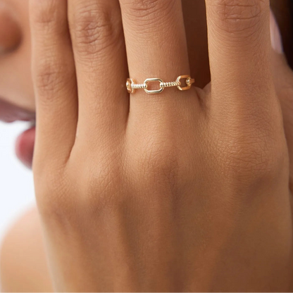 14k Solid Gold Twisted Rope Textured Band Ring
