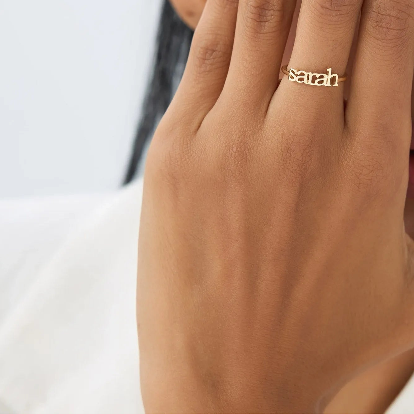 14K Solid Gold Personalized Custom Name Ring Handcrafted Jewelry