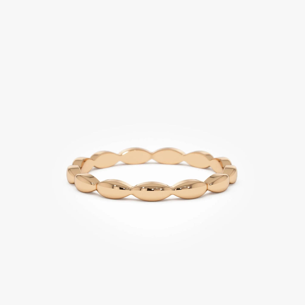 14k Gold Marquise Shape Ring 1.85mm Wide Minimalist Band