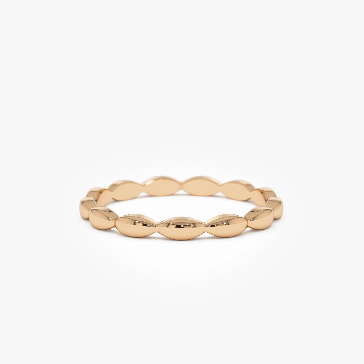 14k Gold Marquise Shape Ring 1.85mm Wide Minimalist Band
