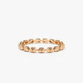 14K Solid Gold Round Diamond 0.07ctw Petite Pyramid Stackable Ring