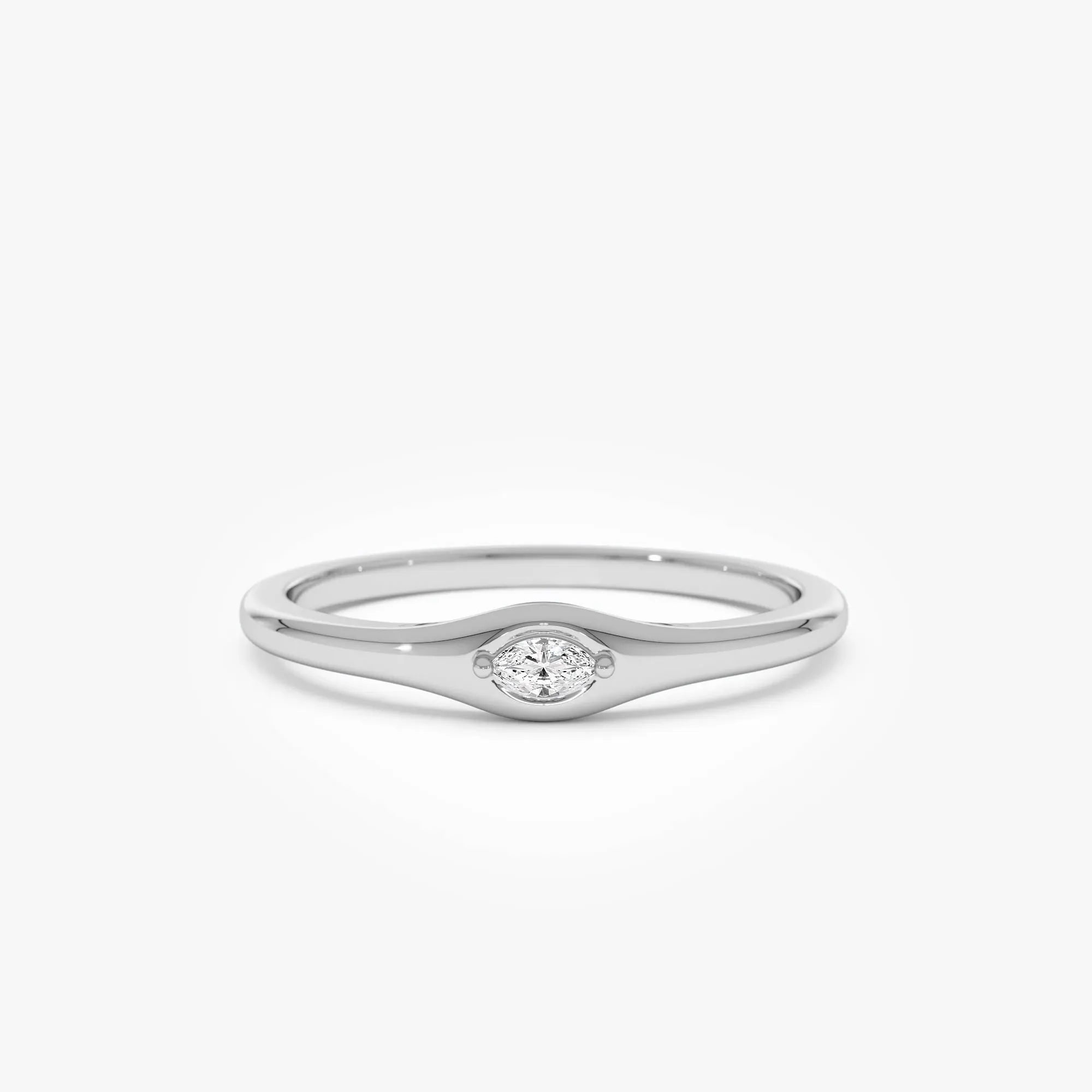 14k Gold Marquise Diamond Stacking Ring 0.08 ctw