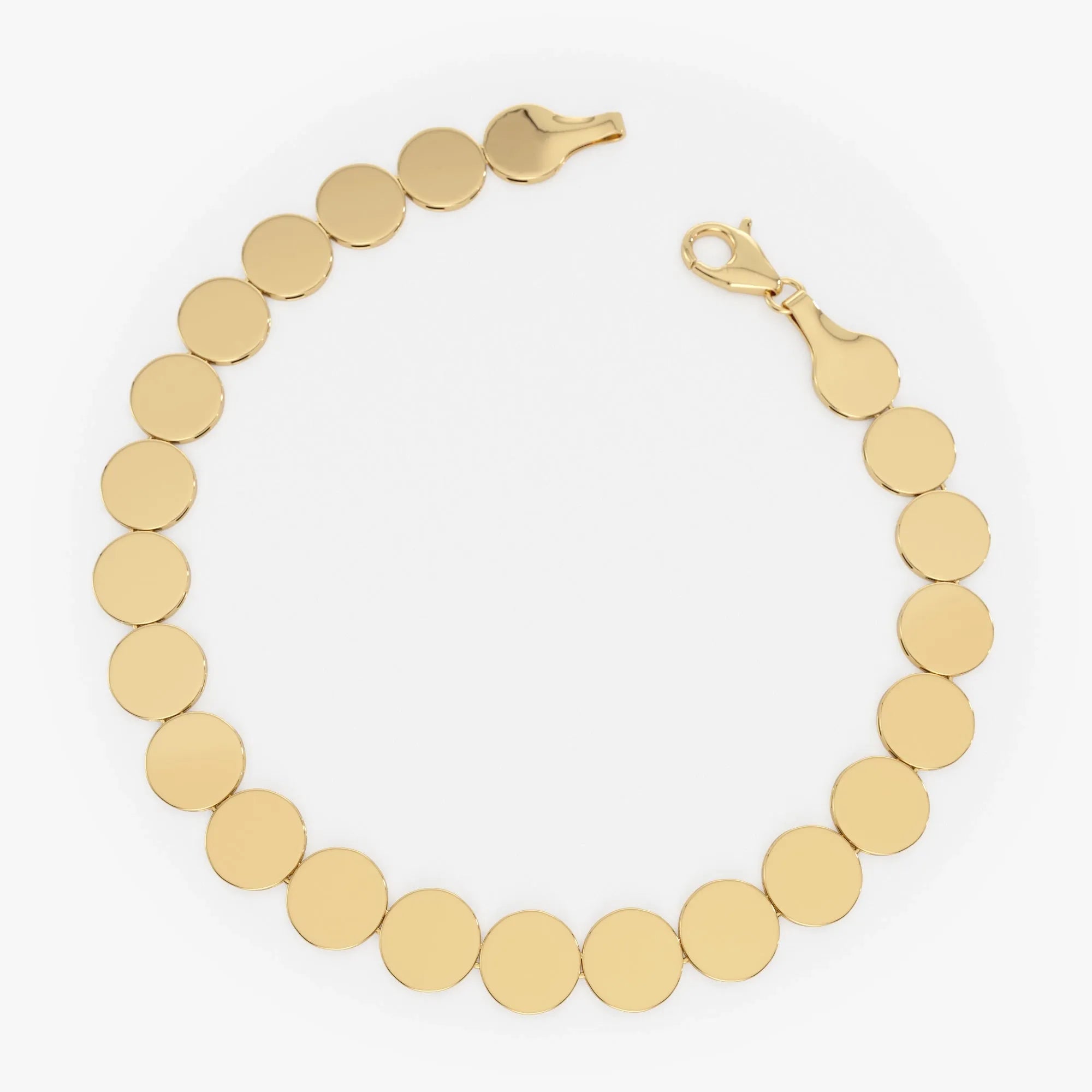 14K Gold 6.5mm Wide Round Link Chain Bracelet