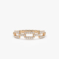 14k Gold Diamond Round Cut Chain Link Twisted Rope Band Ring 0.35 ctw