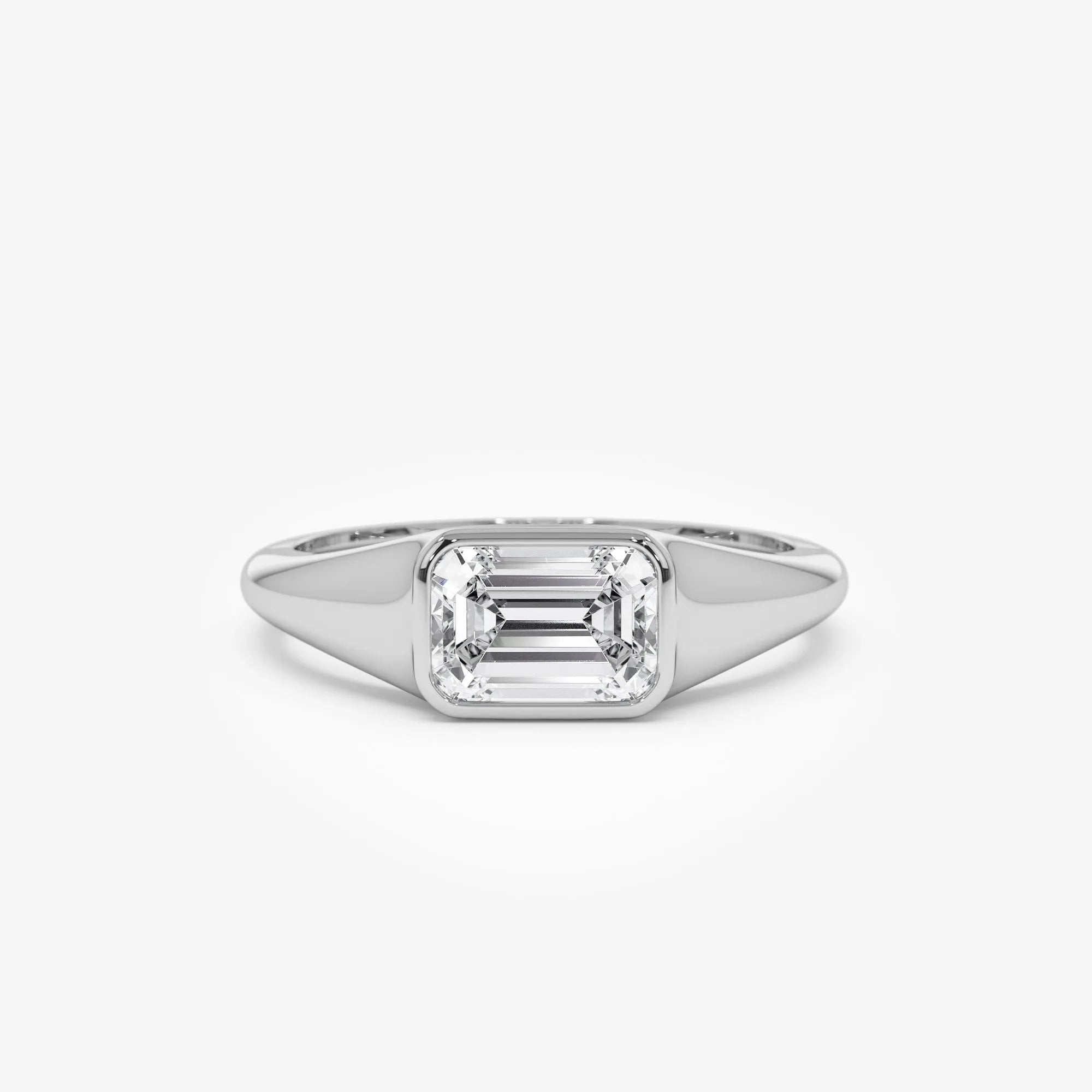 14k Gold 1.00 ctw Emerald Cut Lab Grown Diamond Remi Solitaire Ring