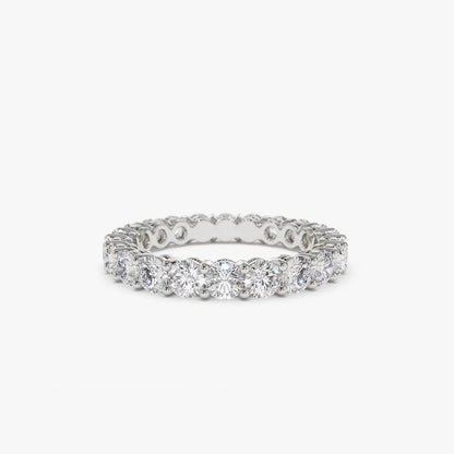 14k Gold Round Diamond Full Eternity Ring Basket Setting 2.25ctw
