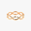 14K Solid Gold 4.5mm Infinity Double Band Handcrafted Wedding Ring