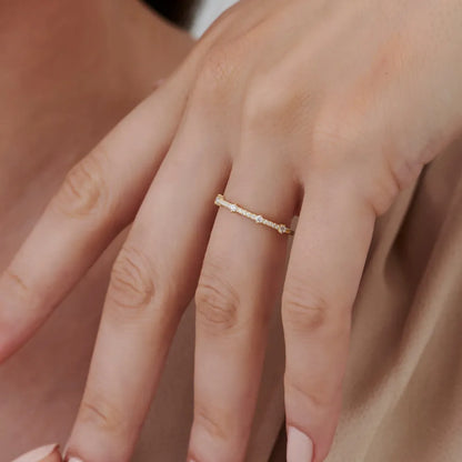 14k Gold Round Diamond 0.25 ctw Stacking Wedding Band