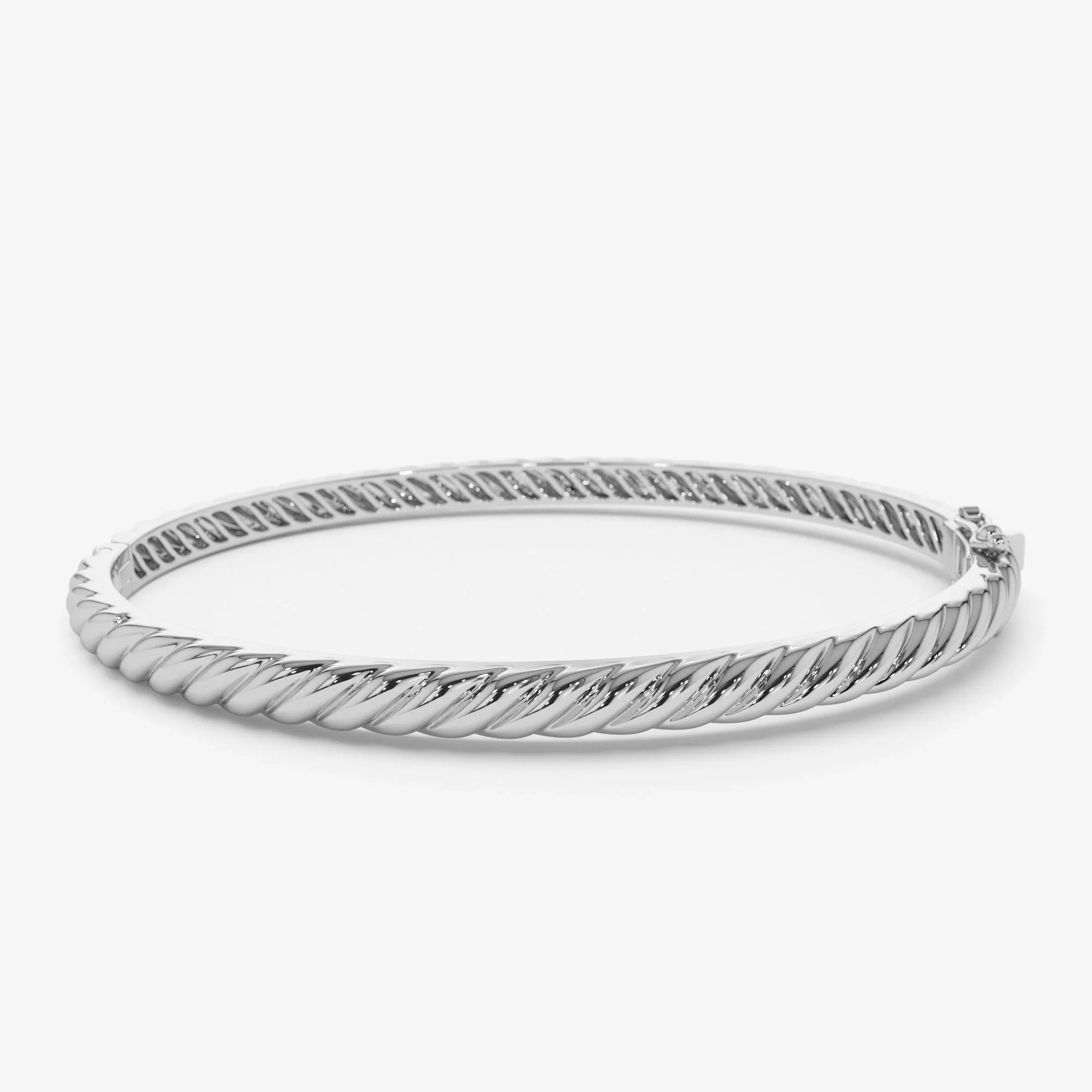 14K Solid Gold Twist Rope Cable Bangle